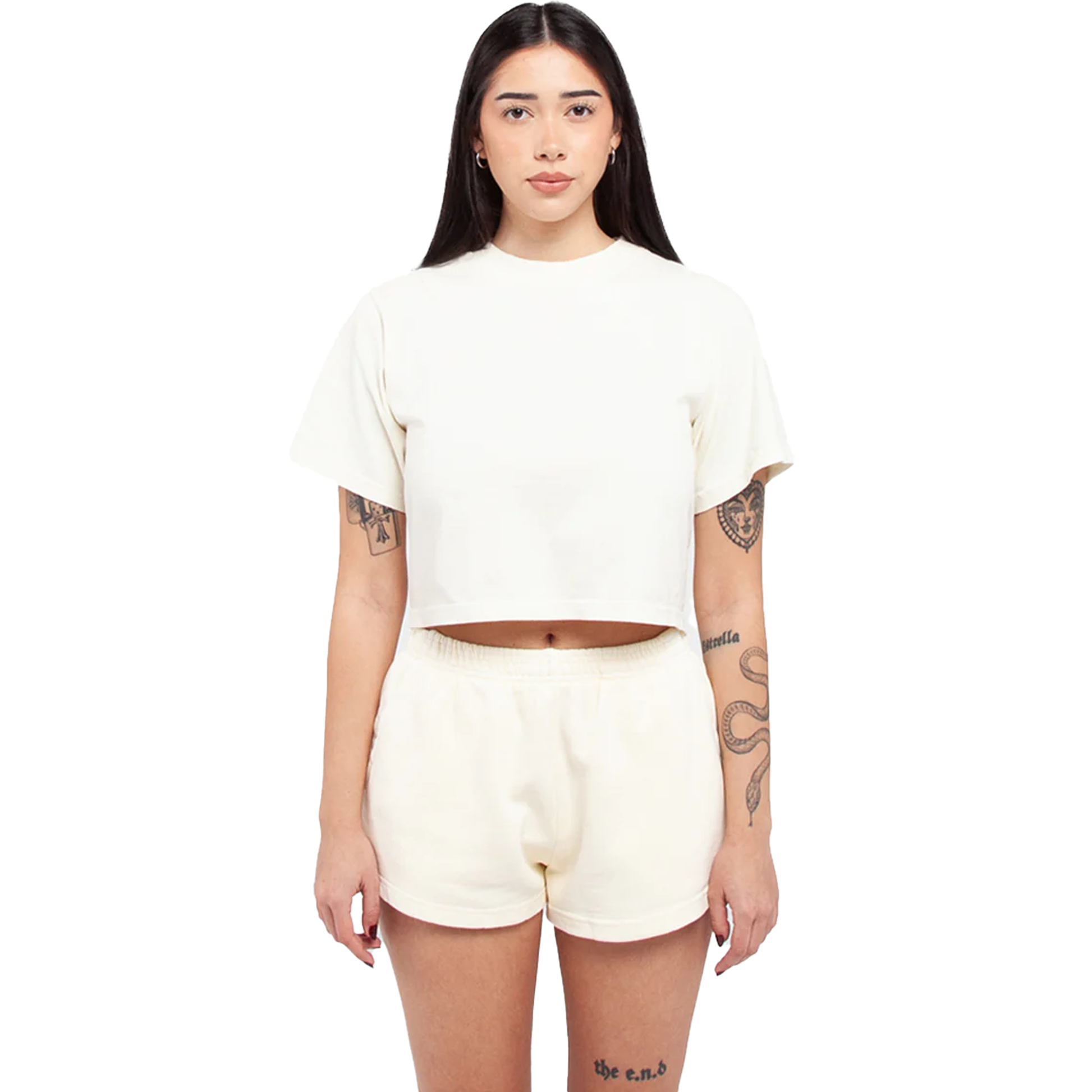 Women Garment Dye Fleece Shorts - Cream / XS - SHORTS