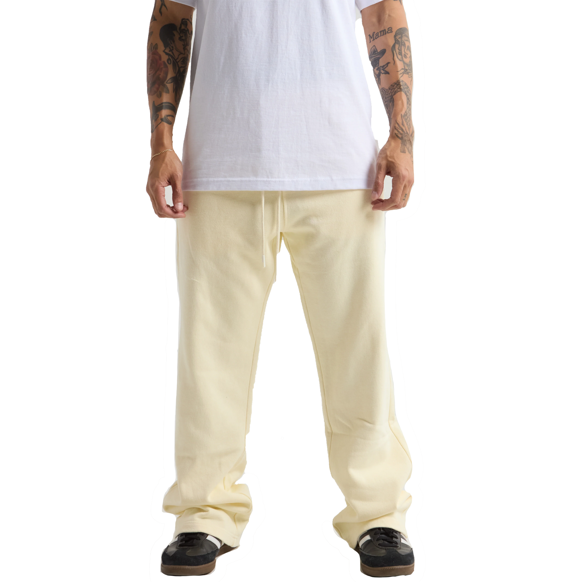 Garment Dye Straight Leg Baggy Sweatpants - 13.5 oz - Cream / S - SWEATPANTS