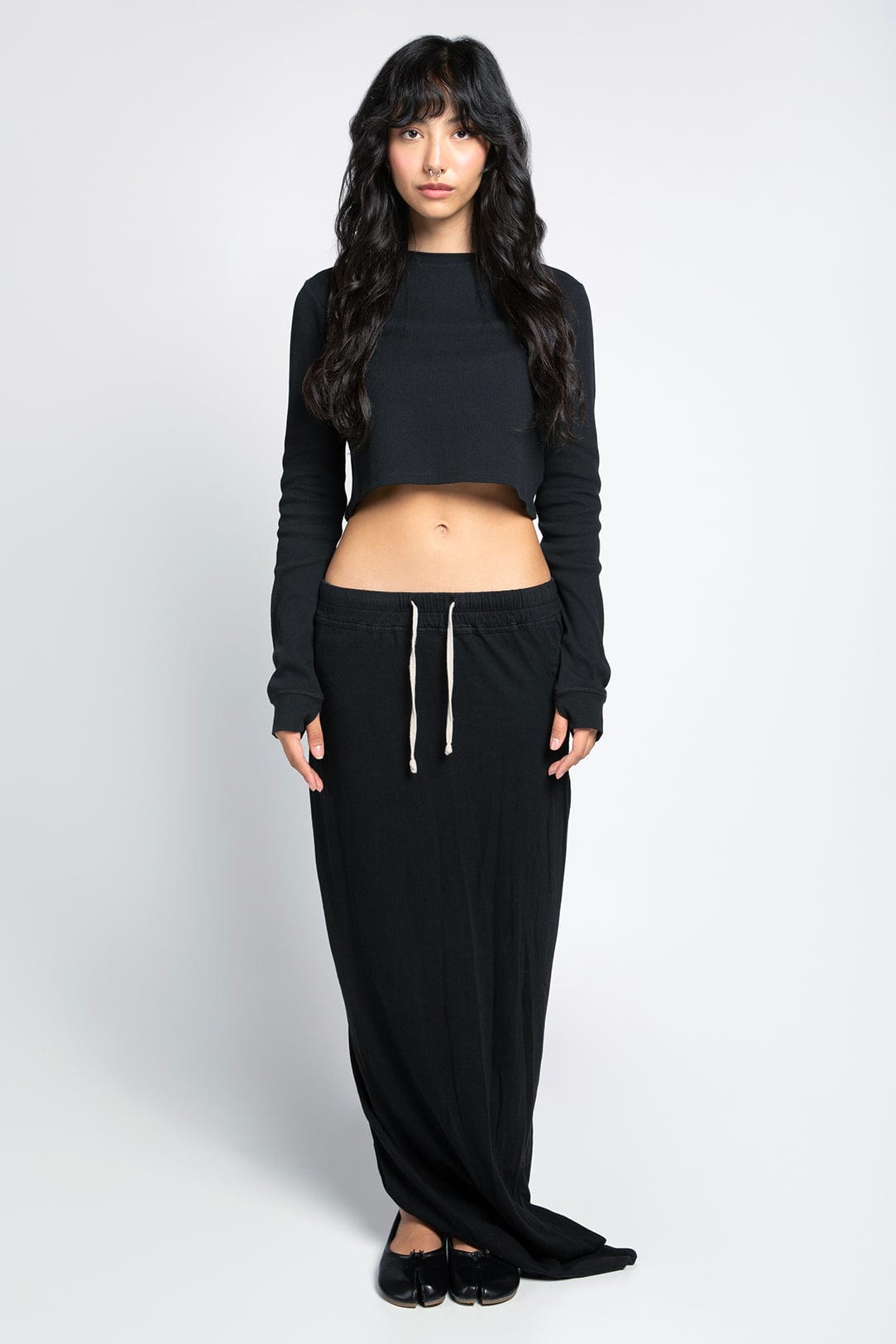 Cropped Thermal Longsleeve Tee