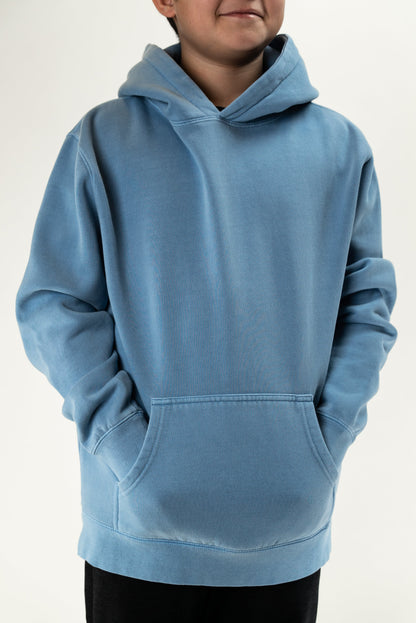 IND4001YPD - Youth Heavyweight Pigment Dye Hoodie - Light Blue / XS - HOODIES