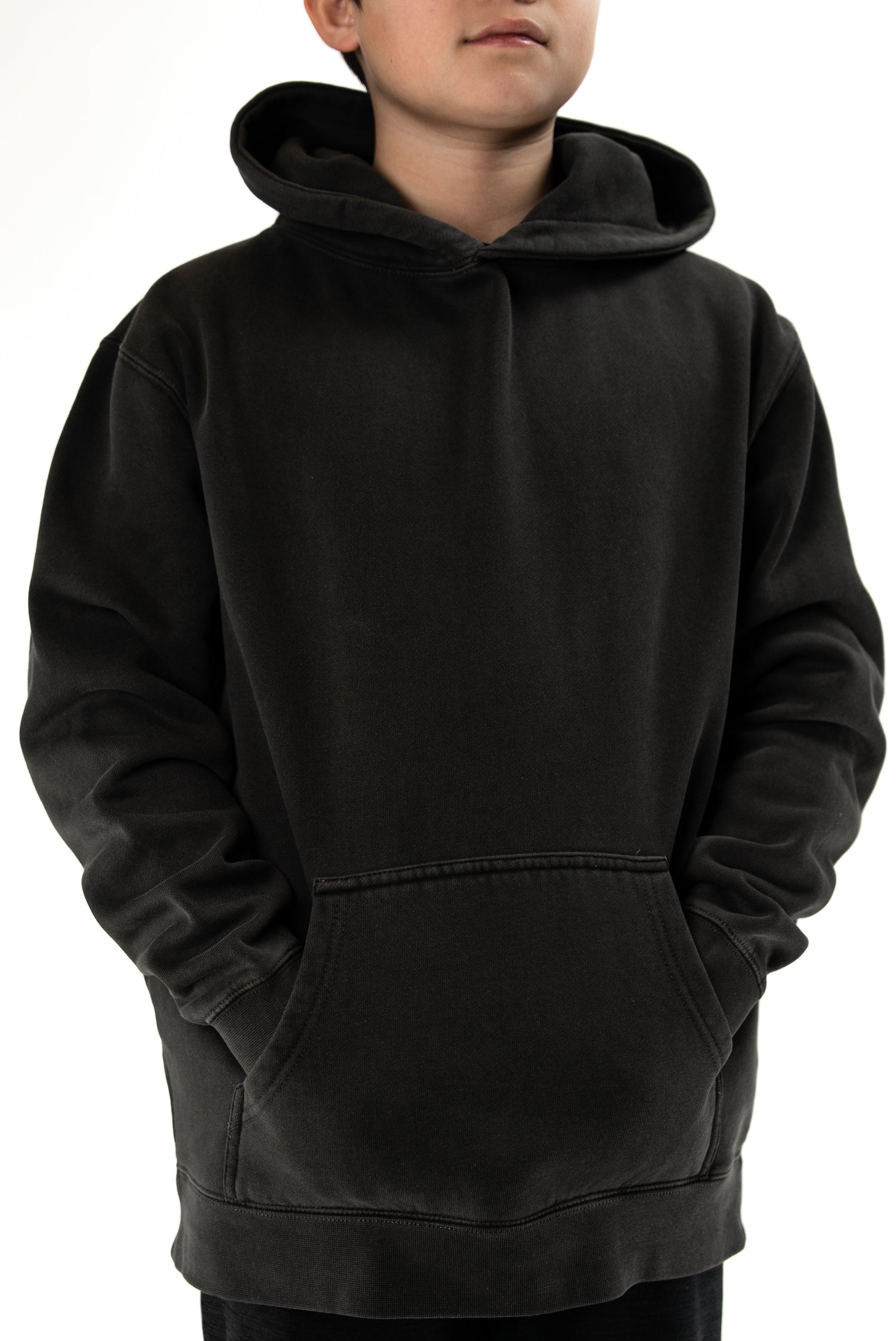IND4001YPD - Youth Heavyweight Pigment Dye Hoodie - Black / XS - HOODIES