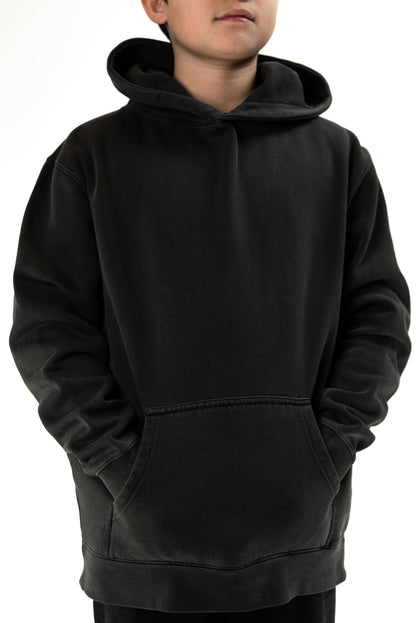 IND4001YPD - Youth Heavyweight Pigment Dye Hoodie - Black / XS - HOODIES