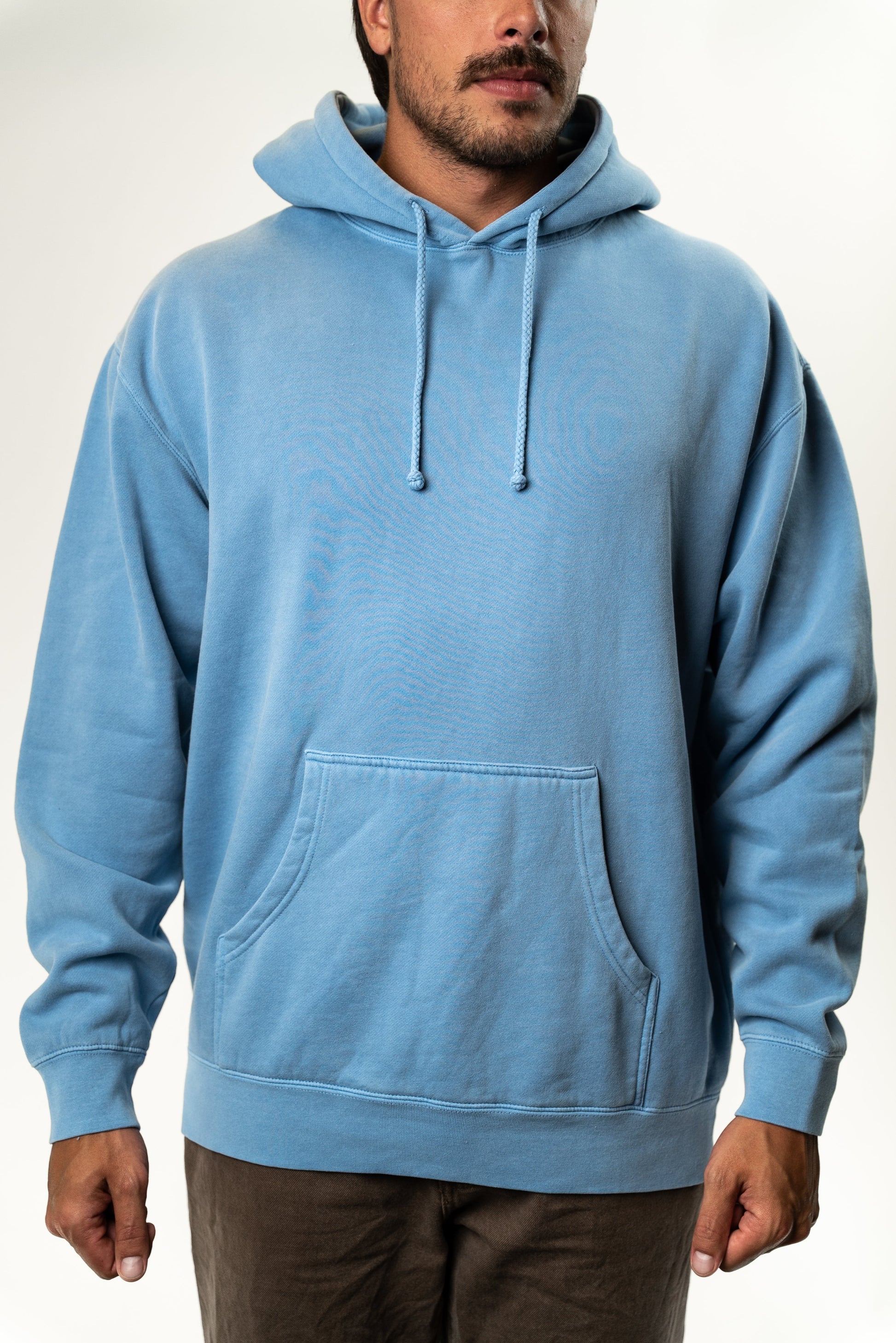 IND4000PD - Heavyweight Pigment Hooded Pullover - Light Blue / XS - HOODIES