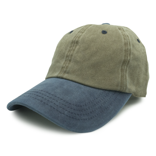 GN-1003 - Pigment Dye Cap - Khaki Navy / one size - CAPS