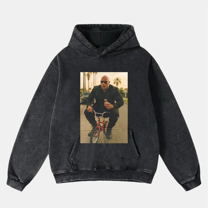 DWAYNE JOHNSON ON A BIKE VINTAGE CLOTHES