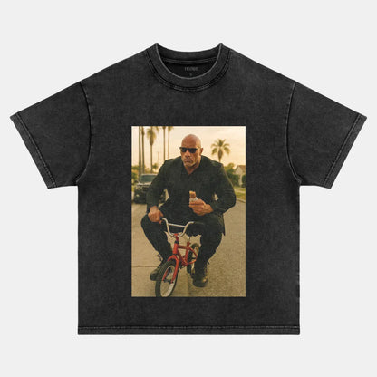 DWAYNE JOHNSON ON A BIKE VINTAGE CLOTHES