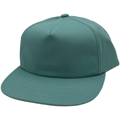 GNV-CT011 - 5 Panels Unstructured Flat Bill - Dark Mint / One Size - CAPS