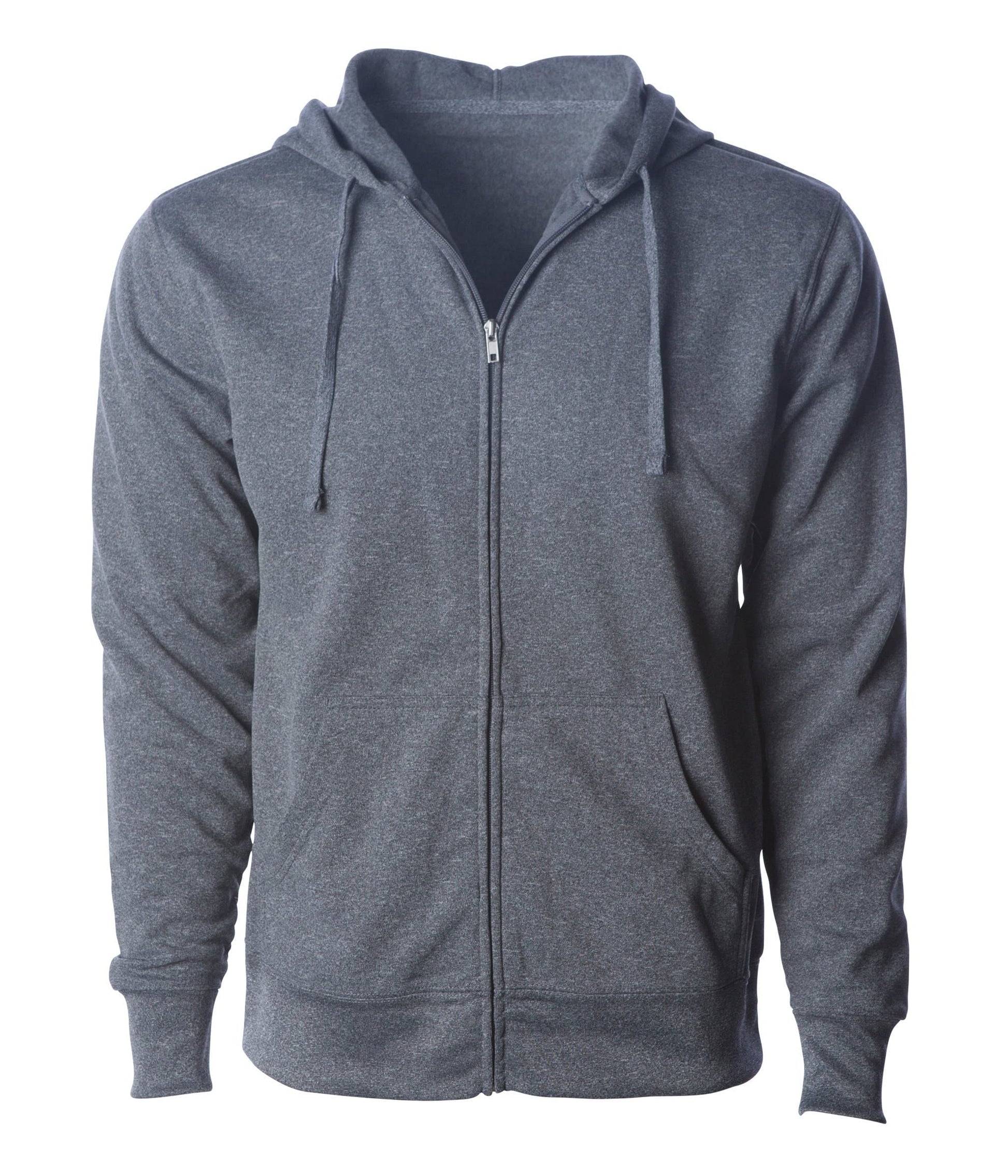 EXP444PZ - Poly-Tech Zip Hooded Sweatshirt - Gunmetal Heather / S - CLOSE
