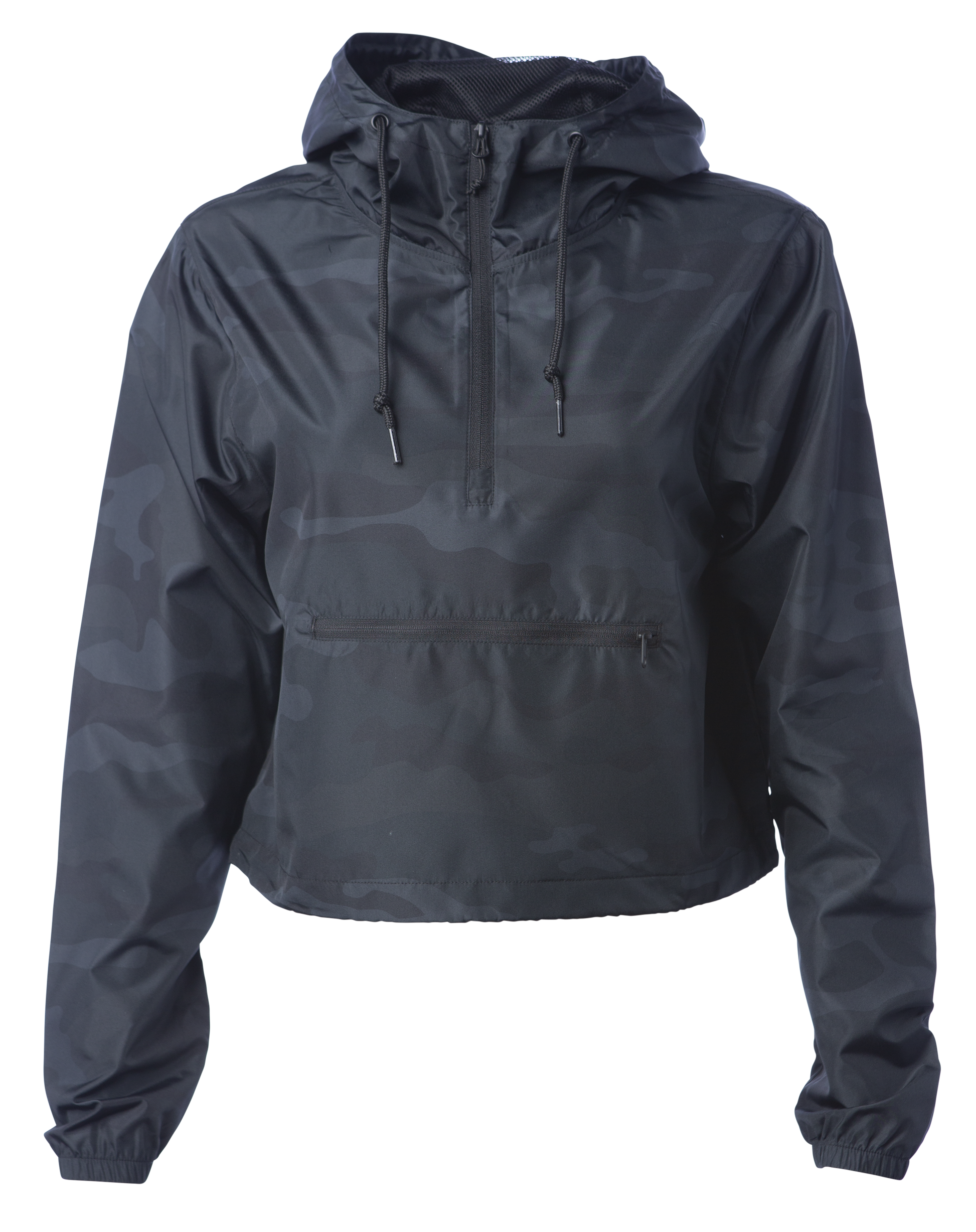 EXP64CRP - Women’s Lightweight Crop Windbreaker - Black Camo / XS - COATS & JACKETS