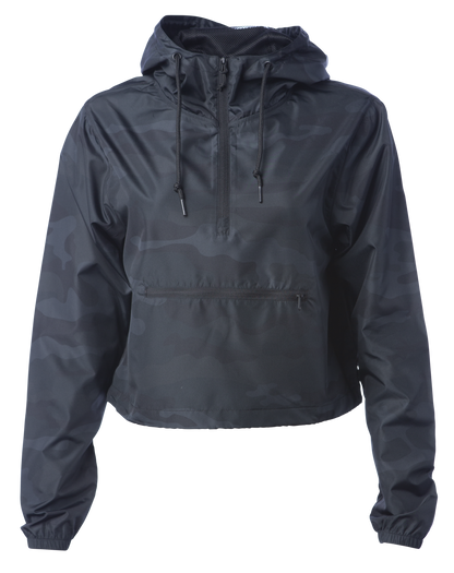 EXP64CRP - Women’s Lightweight Crop Windbreaker - Black Camo / XS - COATS & JACKETS