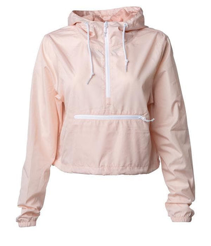 EXP64CRP - Women’s Lightweight Crop Windbreaker - Blush White / XS - COATS & JACKETS