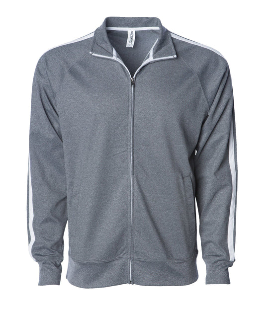 EXP70PTZ - Unisex Lightweight Poly-Tech Track Jacket - Gunmetal Heather / XS - CLOSE