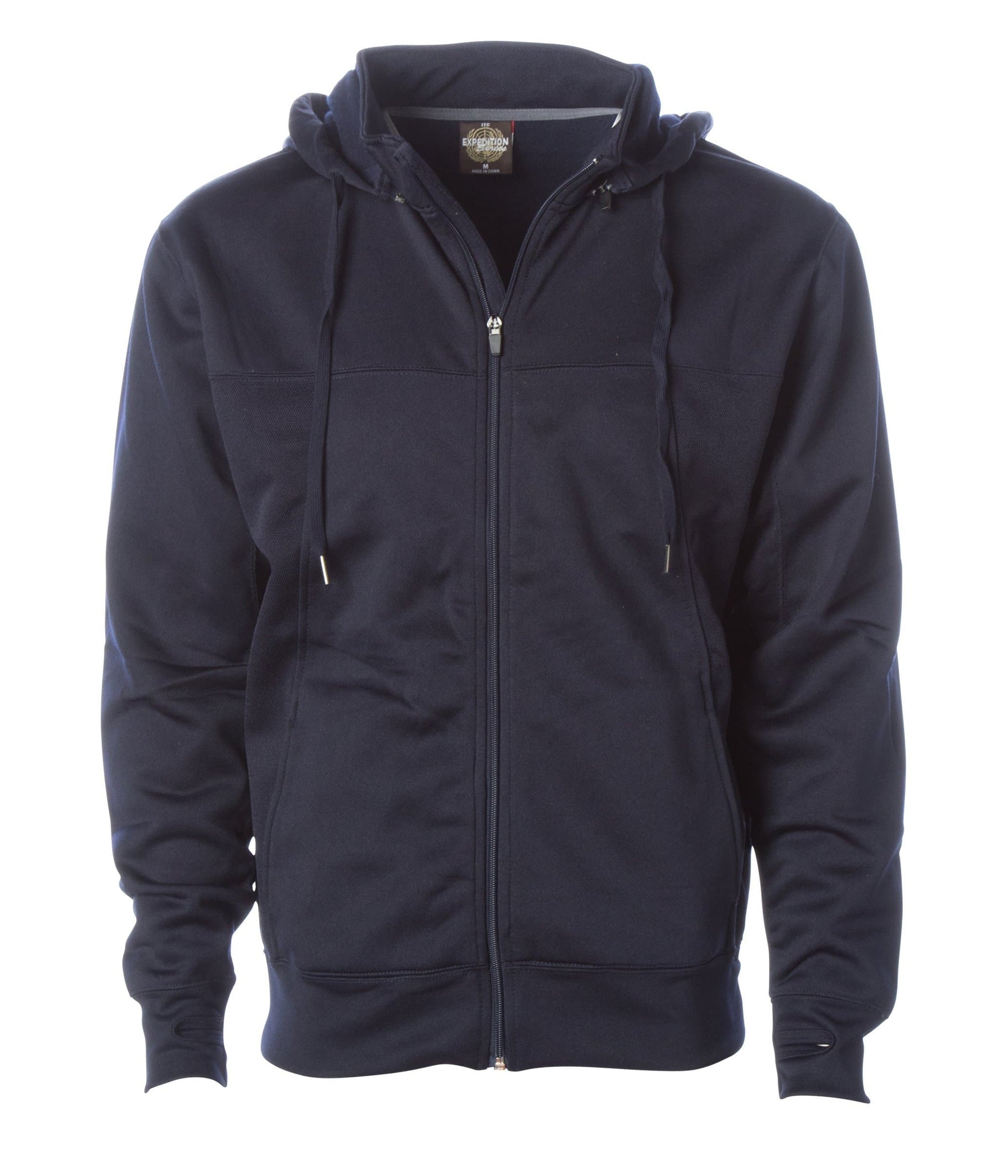 EXP80PTZ - Poly-Tech Zip Hooded Sweatshirt - Navy / XS - CLOSE