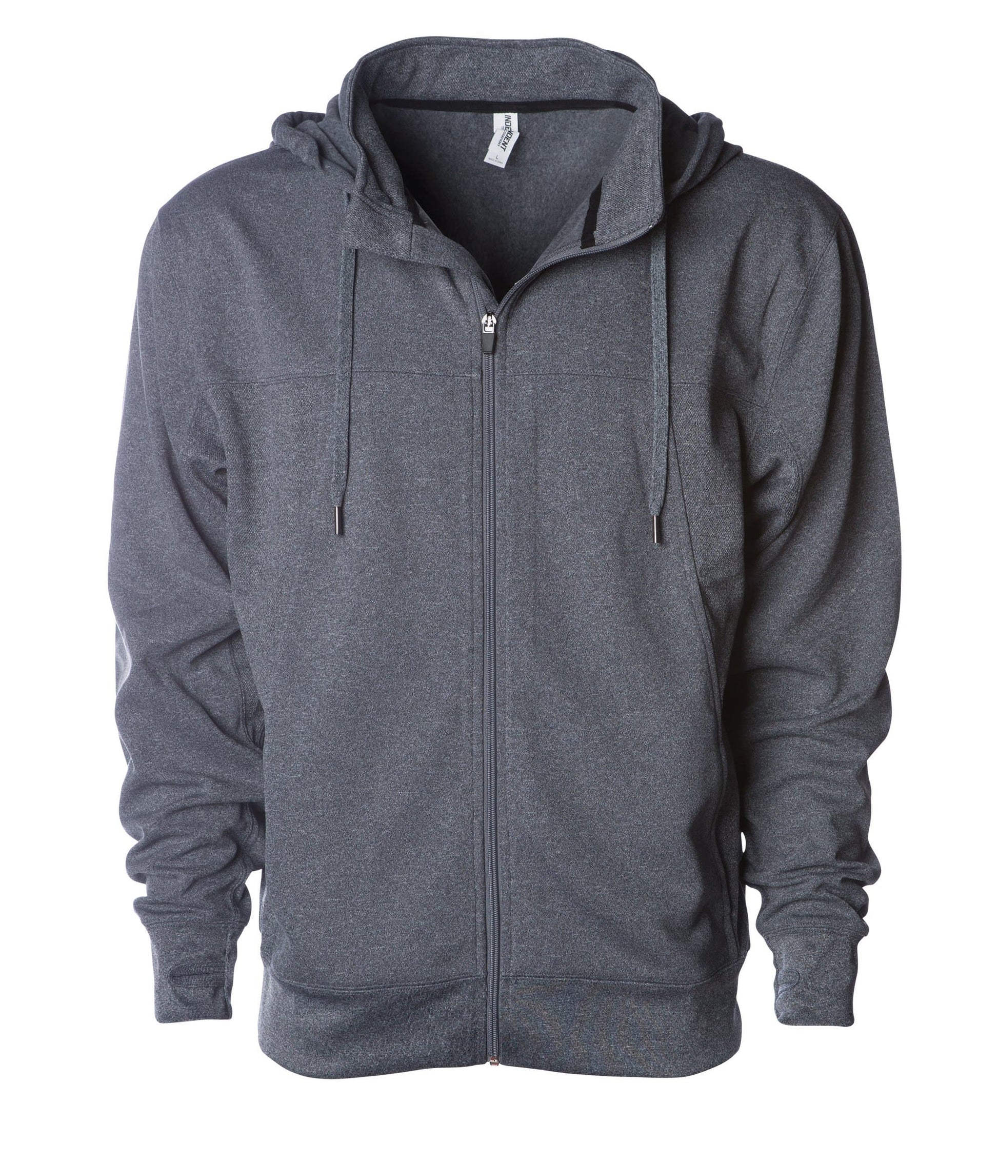 EXP80PTZ - Poly-Tech Zip Hooded Sweatshirt - Gunmetal / XS - CLOSE