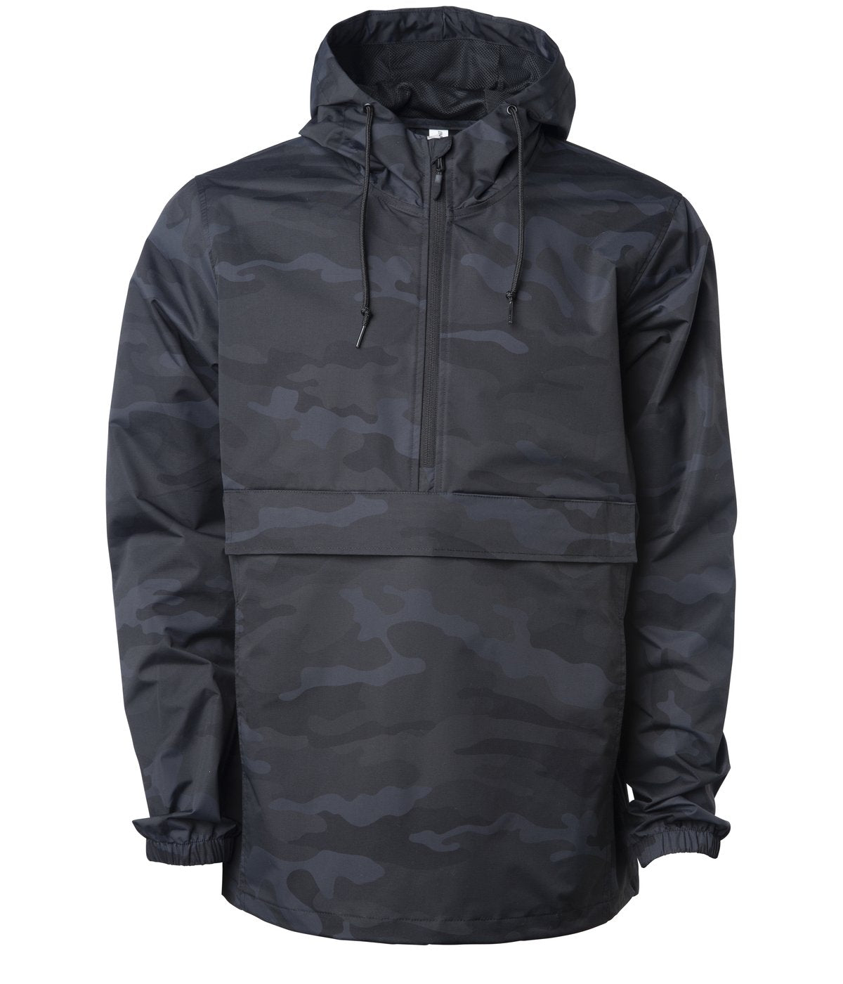 EXP94NAW - Water Resistant Windbreaker Anorak Jacket - Black Camo / XS - COATS & JACKETS