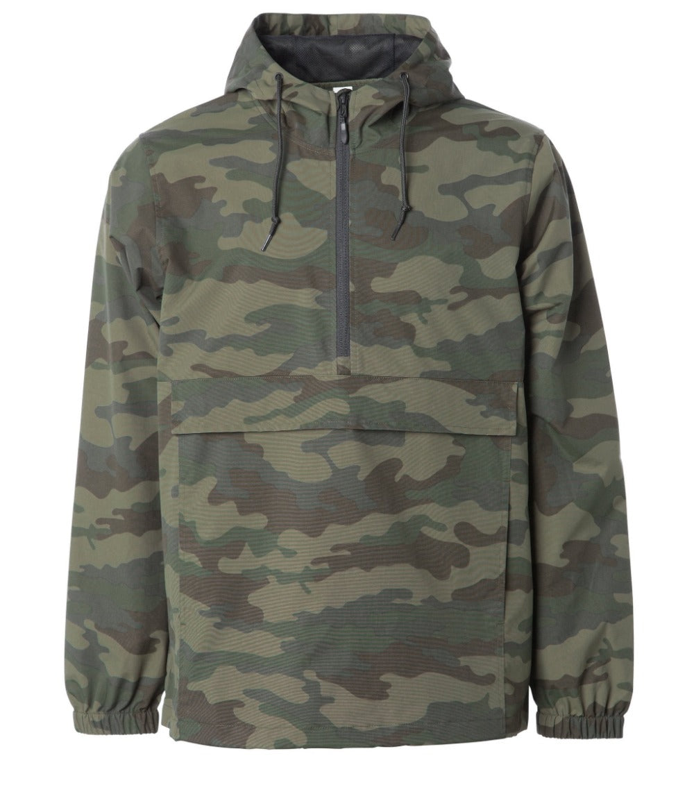 EXP94NAW - Water Resistant Windbreaker Anorak Jacket - Forest Camo / XS - COATS & JACKETS