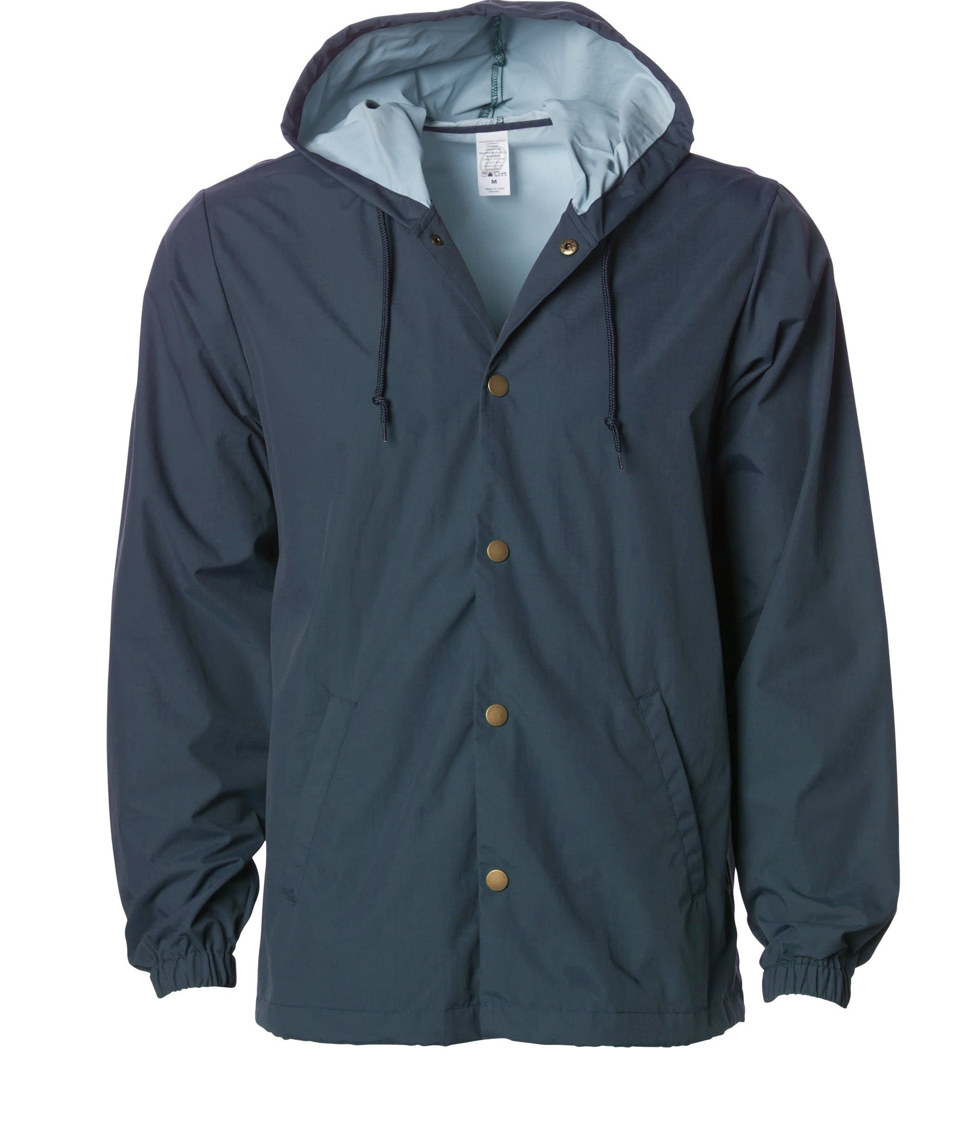 EXP95NB - Water Resistant Hooded Windbreaker Coaches Jacket - Classic Navy / XS - ZIPS