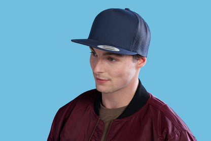 F06006 - YP Classics 5 Panel Flat Peak Snap Back Trucker Cap - Headwear