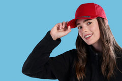 Red baseball cap from Flexfit Nu Adjustable Cap collection, perfect for everyday wear