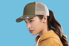 Olive and beige trucker cap F6606T YP Classics 2-Tone Snap Back Trucker Cap