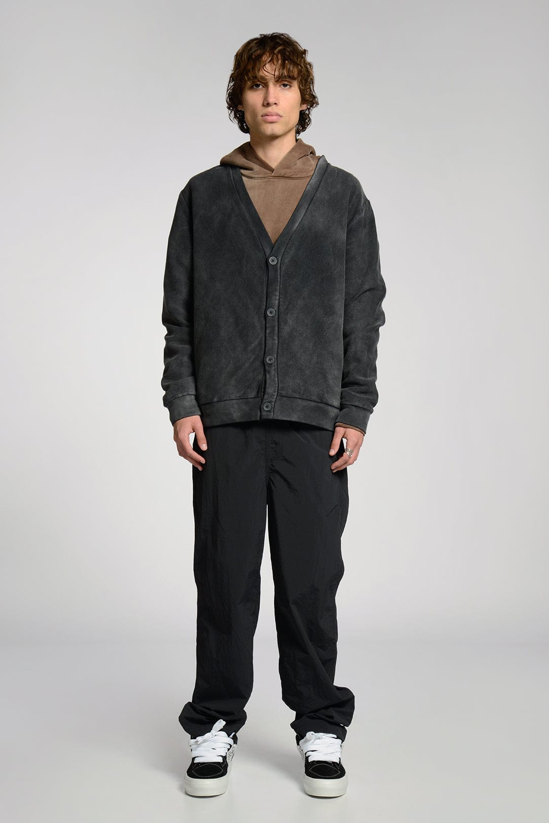 Exclusive Freshman Corduroy Cardigan - Smoked Anthracite