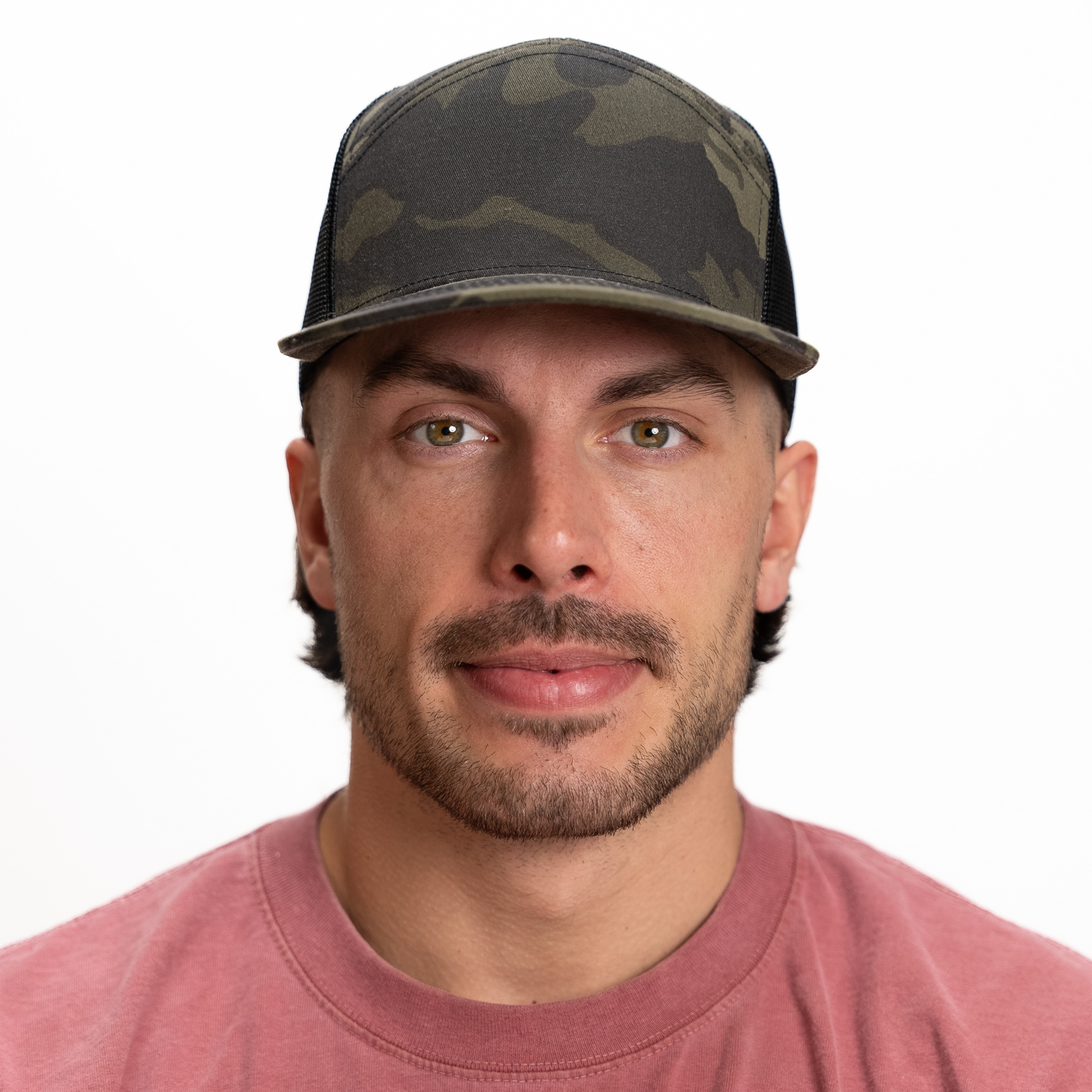GNV-7005M - 7 Panels Mesh Flat Bill Cap - CAPS