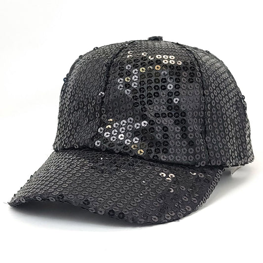 Fashion Cap - Sequin Spangles Multi-Coloured - Black / OSFA