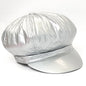 Newsboy Hat - PU Vinyl Multi-Coloured - Silver / OSFA