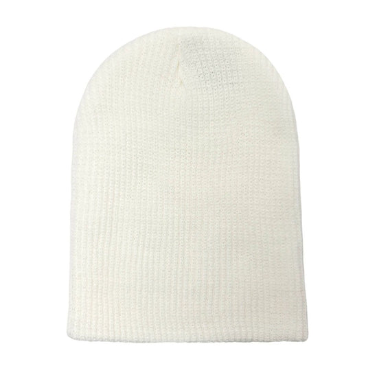 Slouchy Beanie - White - OSFA - Fashion Knit