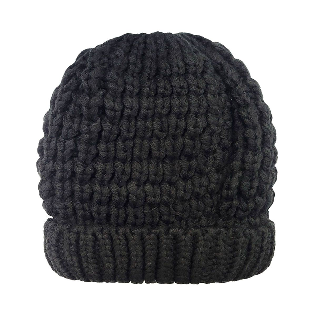 Ribbed Toque - Fur Lining Black - OSFA - Fashion Knit