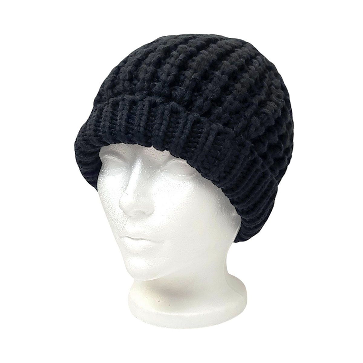 Ribbed Toque - Fur Lining Black - OSFA - Fashion Knit