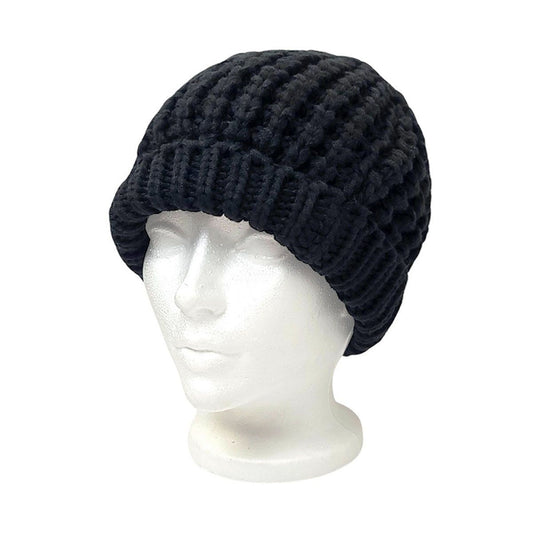 Ribbed Toque - Fur Lining Black - OSFA - Fashion Knit