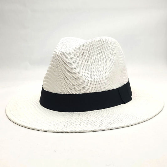 Panama Hat - FD8001 Multi-Coloured OSFA Adjustable - White / Fedora