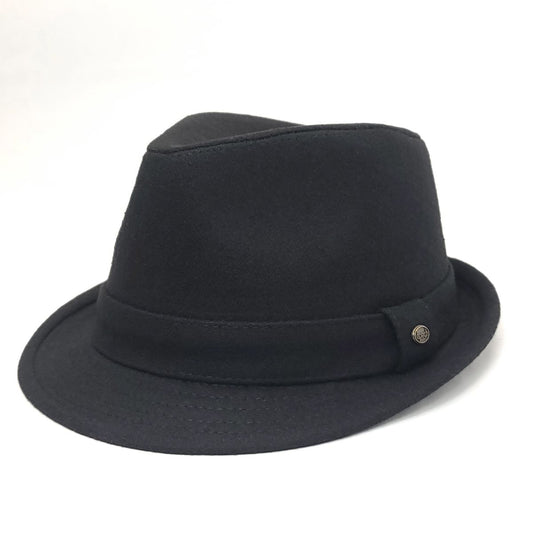 Fedora Hat - F5032 100% Wool Solid Colour Multi-Coloured 2-sizes - Black / S/M