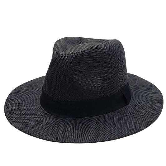 Panama Hat - F2025 100% Straw Multi-Coloured OSFA Adjustable - Black / Fedora