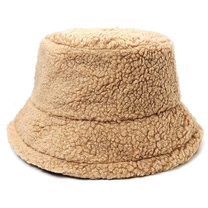 Sherpa Fleece Bucket Hat - Multi-Coloured - Beige / OSFA - Fashion Knit