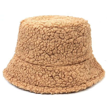 Sherpa Fleece Bucket Hat - Multi-Coloured - Khaki / OSFA - Fashion Knit
