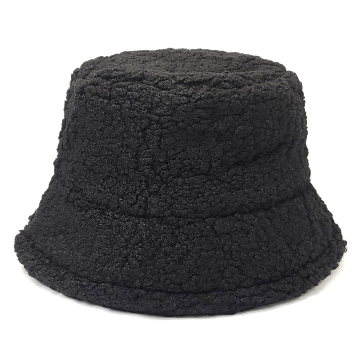 Sherpa Fleece Bucket Hat - Multi-Coloured - Black / OSFA - Fashion Knit