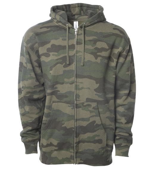 IND4000Z Men’s Heavyweight Zip Hooded Sweatshirt - Forest Camo / XS - ZIPS