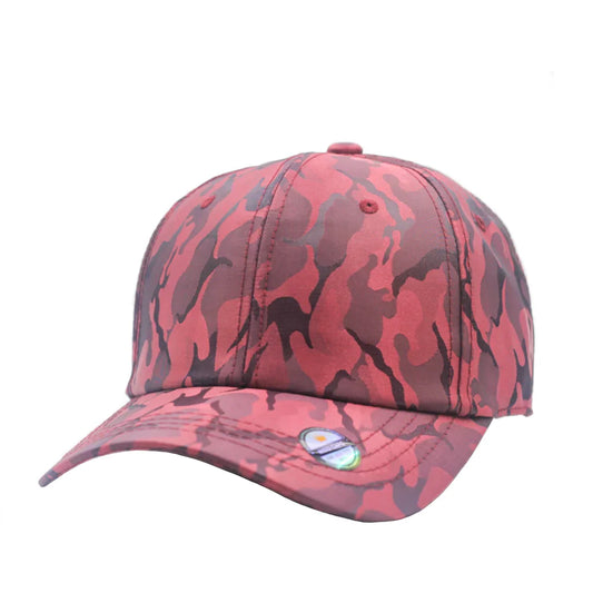 GN-1017 - Satin Camo Cap - Wine / One Size - CAPS