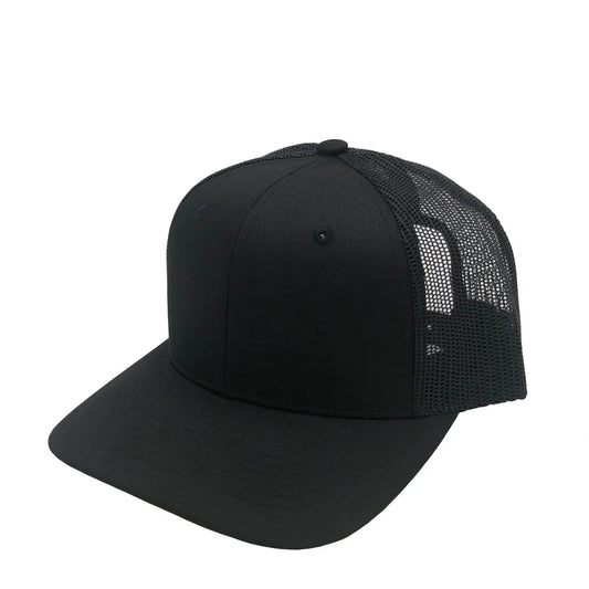 GNV-003M - Premium Pro Style 6 Panels Mesh Trucker Cap - Black / One Size - CAPS