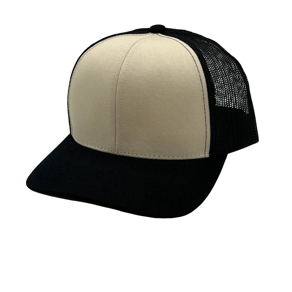 GNV-003M - Premium Pro Style 6 Panels Mesh Trucker Cap - Black Stone / One Size - CAPS