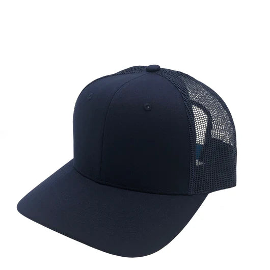 GNV-003M - Premium Pro Style 6 Panels Mesh Trucker Cap - Navy / One Size - CAPS