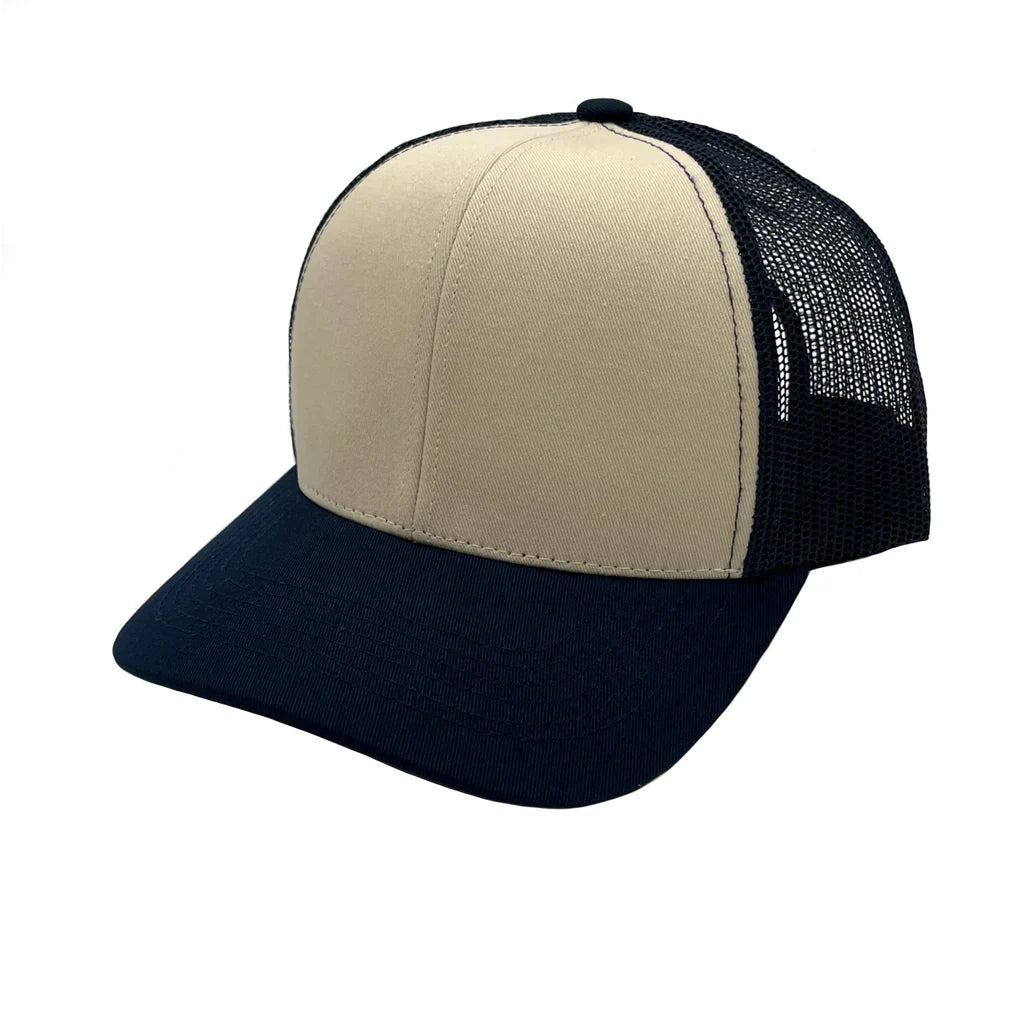 GNV-003M - Premium Pro Style 6 Panels Mesh Trucker Cap - Navy Stone / One Size - CAPS