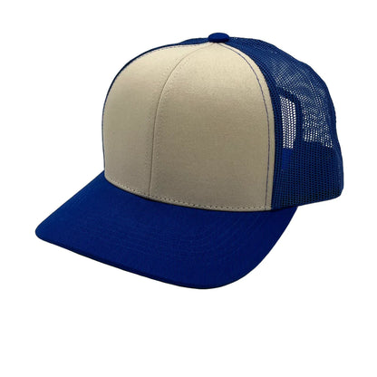 GNV-003M - Premium Pro Style 6 Panels Mesh Trucker Cap - Royal Stone / One Size - CAPS