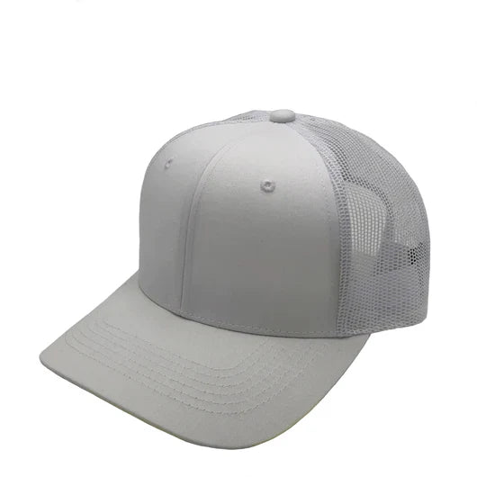 GNV-003M - Premium Pro Style 6 Panels Mesh Trucker Cap - White / One Size - CAPS