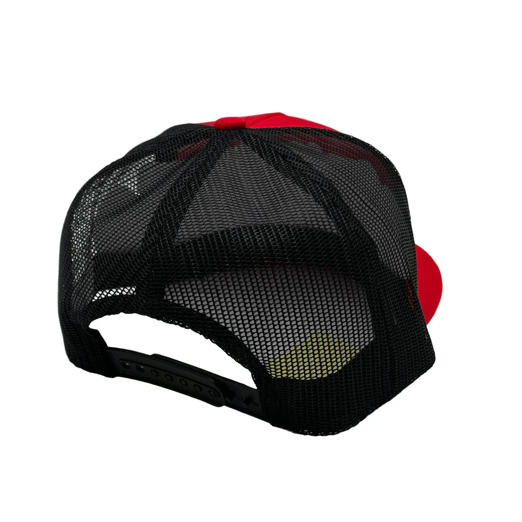 GNV-017M - 5 Panels Round Flat Bill Mesh Snapback Cap - CAPS
