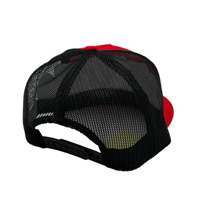 GNV-017M - 5 Panels Round Flat Bill Mesh Snapback Cap - CAPS