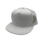 GNV-017M - 5 Panels Round Flat Bill Mesh Snapback Cap - White / One Size - CAPS