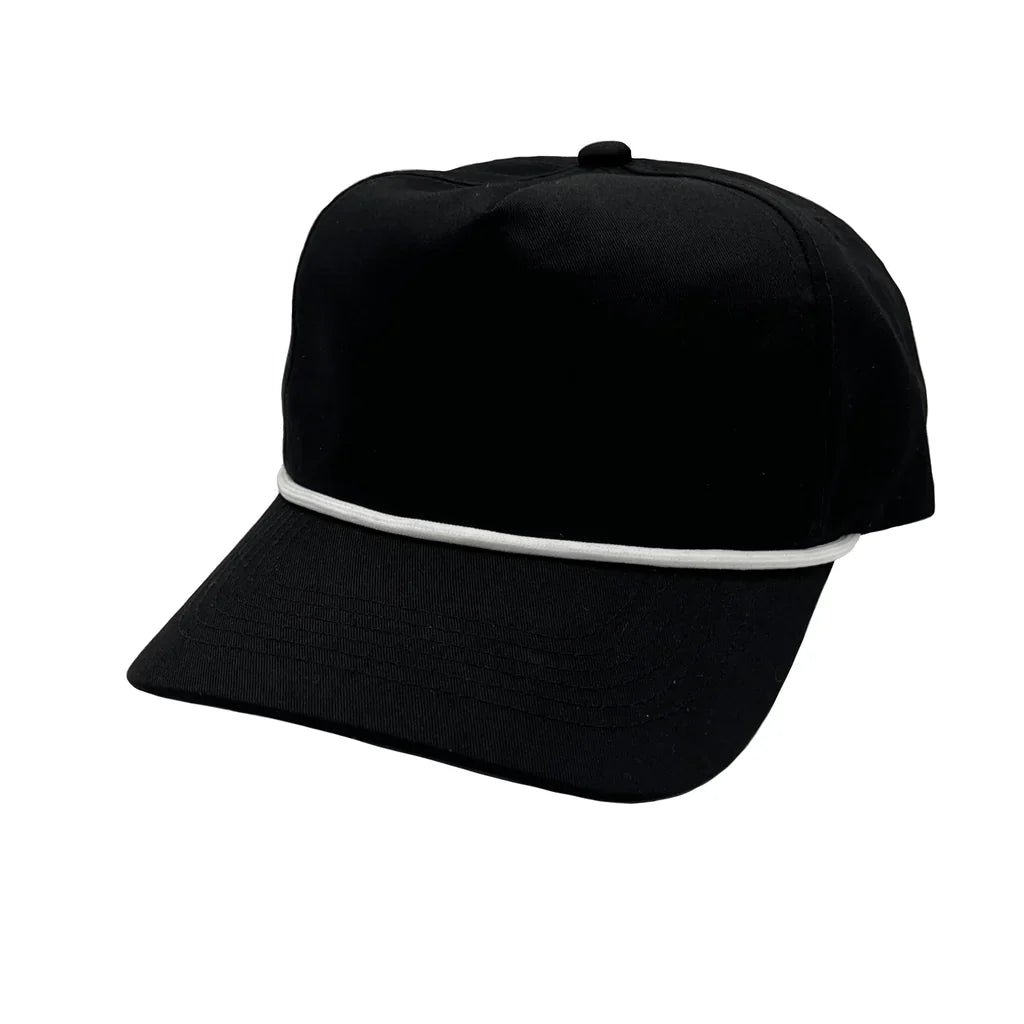 GNV-228GF - Golf Cap - Black With White String / One Size - CAPS